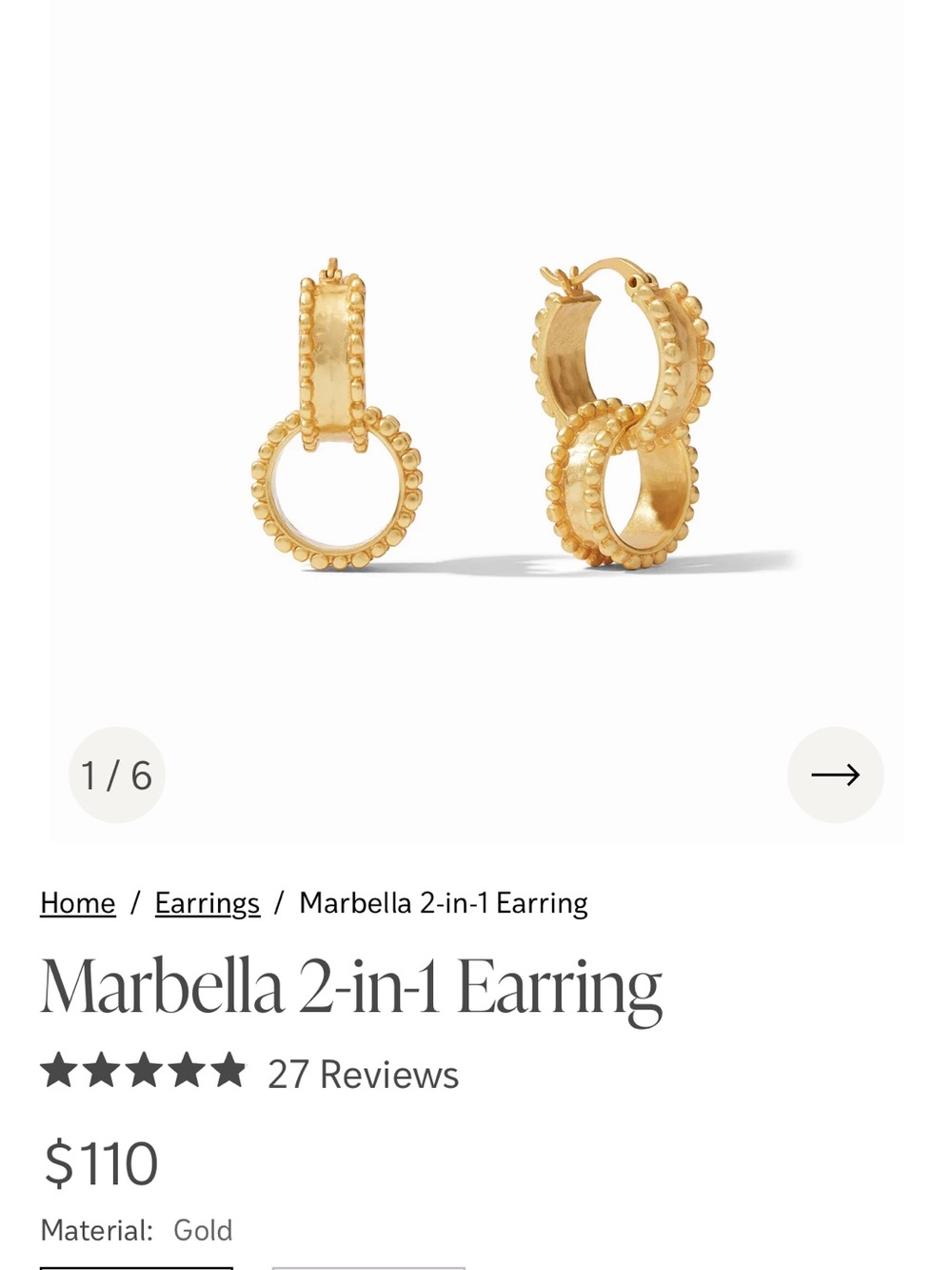 Gold Beaded Hoop Drop Earrings - Women Jewelry